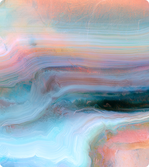 Layered agate strata in peach, mint and pale blue